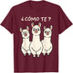 Como Te Llamas Shirt Funny Llama Spanish Teacher Joke T-Shirt - T-Shirt | Maroon