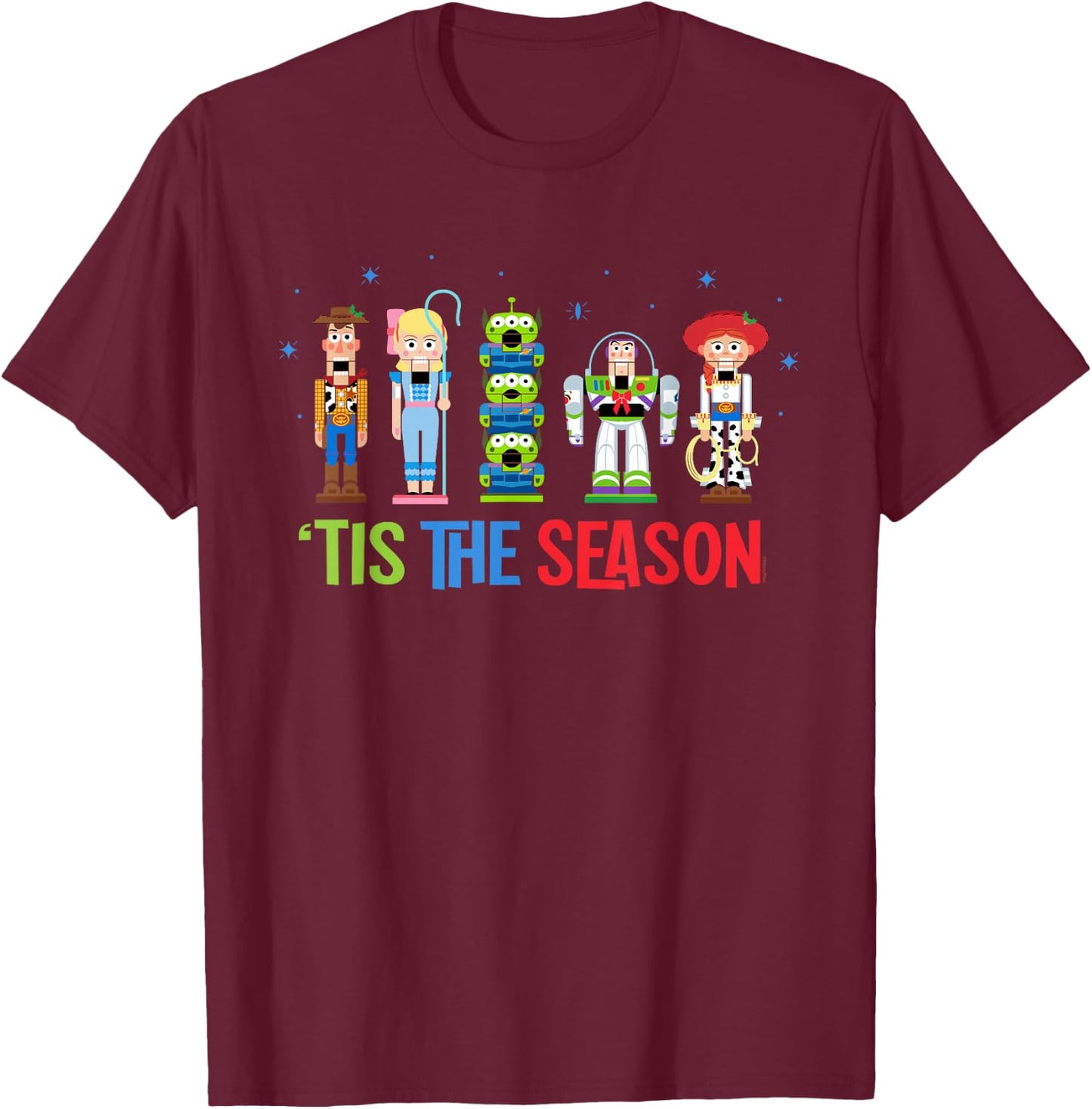 Disney and Pixar’s Toy Story Christmas Holiday Nutcrackers T-Shirt - T-Shirt | Maroon