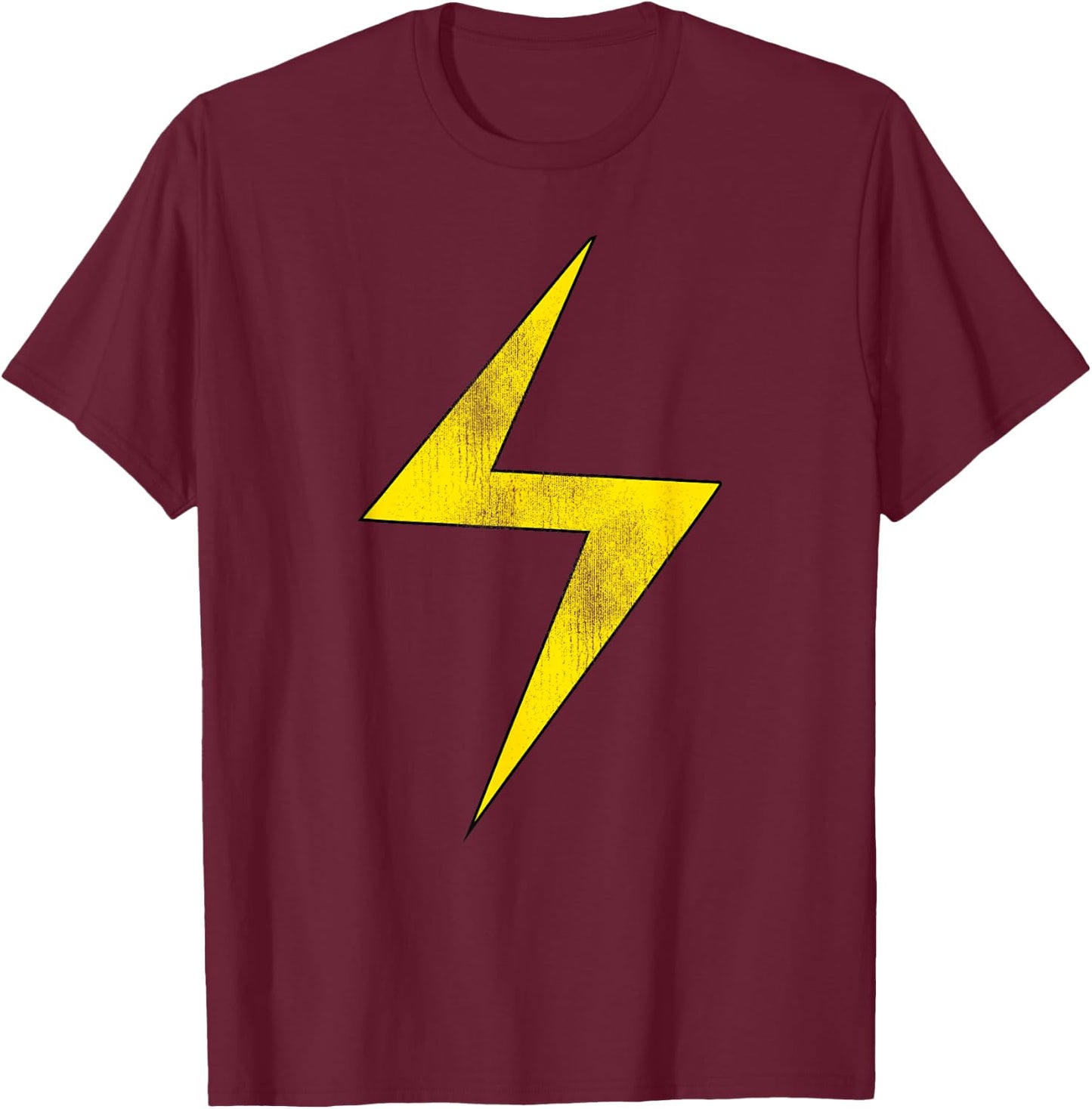 Marvel Ms. Marvel Vintage Lightning Bolt Comic Icon T-Shirt - T-Shirt | Maroon
