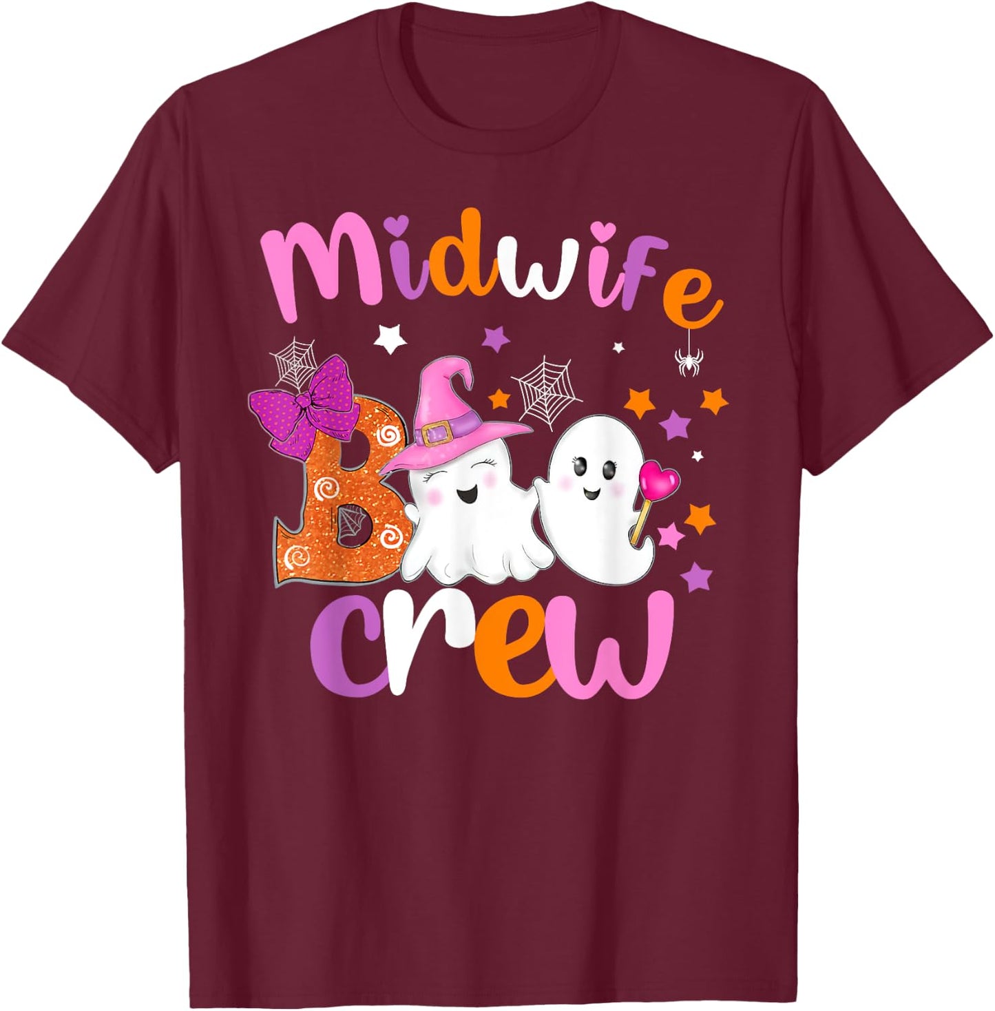 Midwife Boo Crew Halloween matching shirts for Midwife T-Shirt - T-Shirt | Maroon