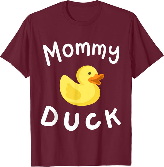 Mommy Duck Birthday Rubber Duck Lover Family Matching Women T-Shirt - T-Shirt | Maroon