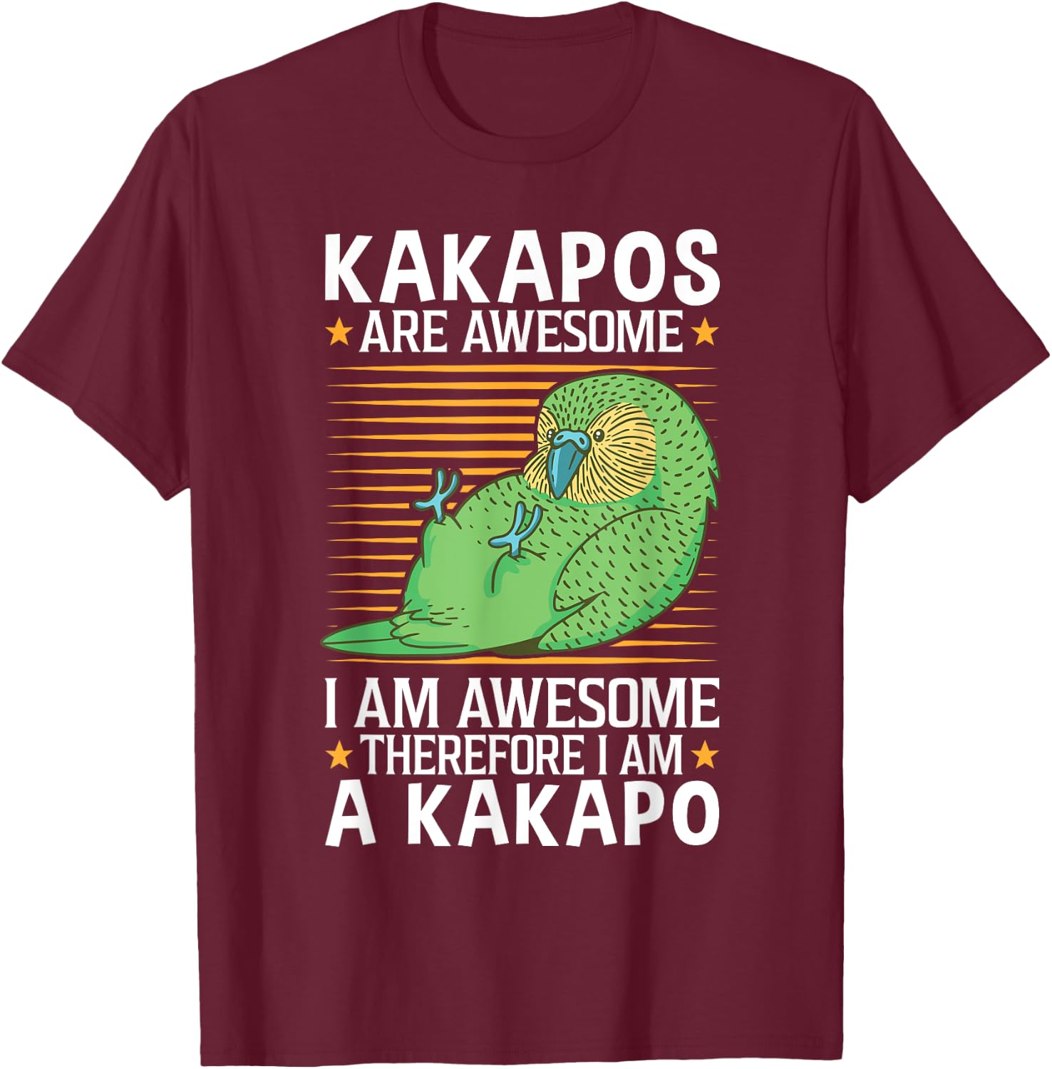 Kakapos are awesome New Zealand owl parrot Kakapo T-Shirt - T-Shirt | Maroon