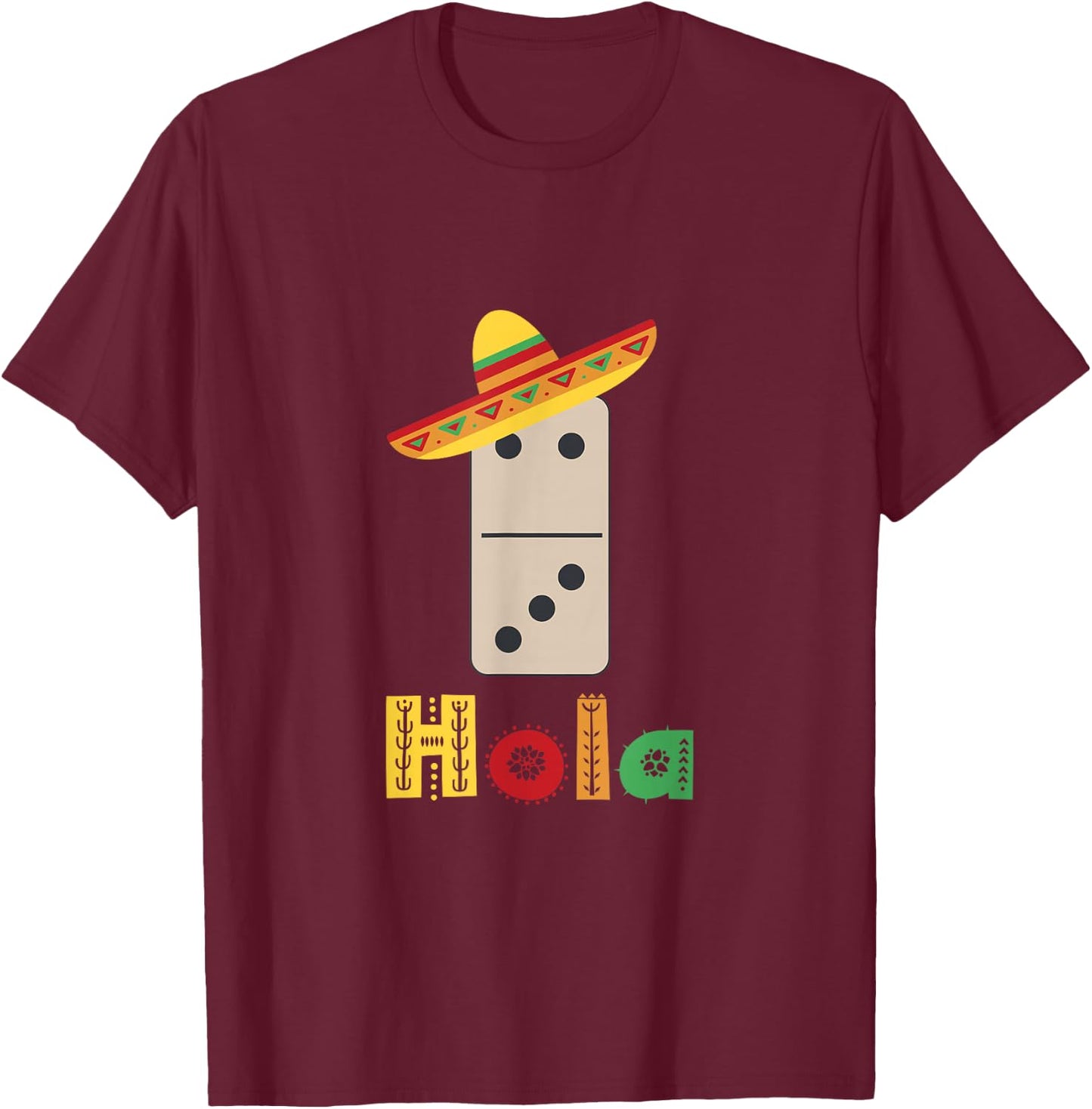 Mexican Train Domino T-Shirt - T-Shirt | Maroon