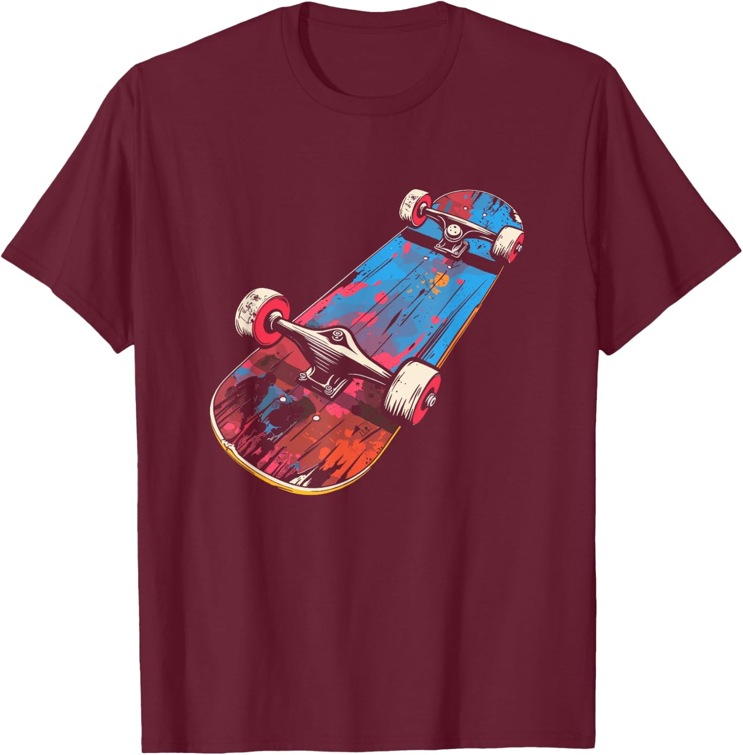 Skateboard Graphic T-Shirt - T-Shirt | Maroon