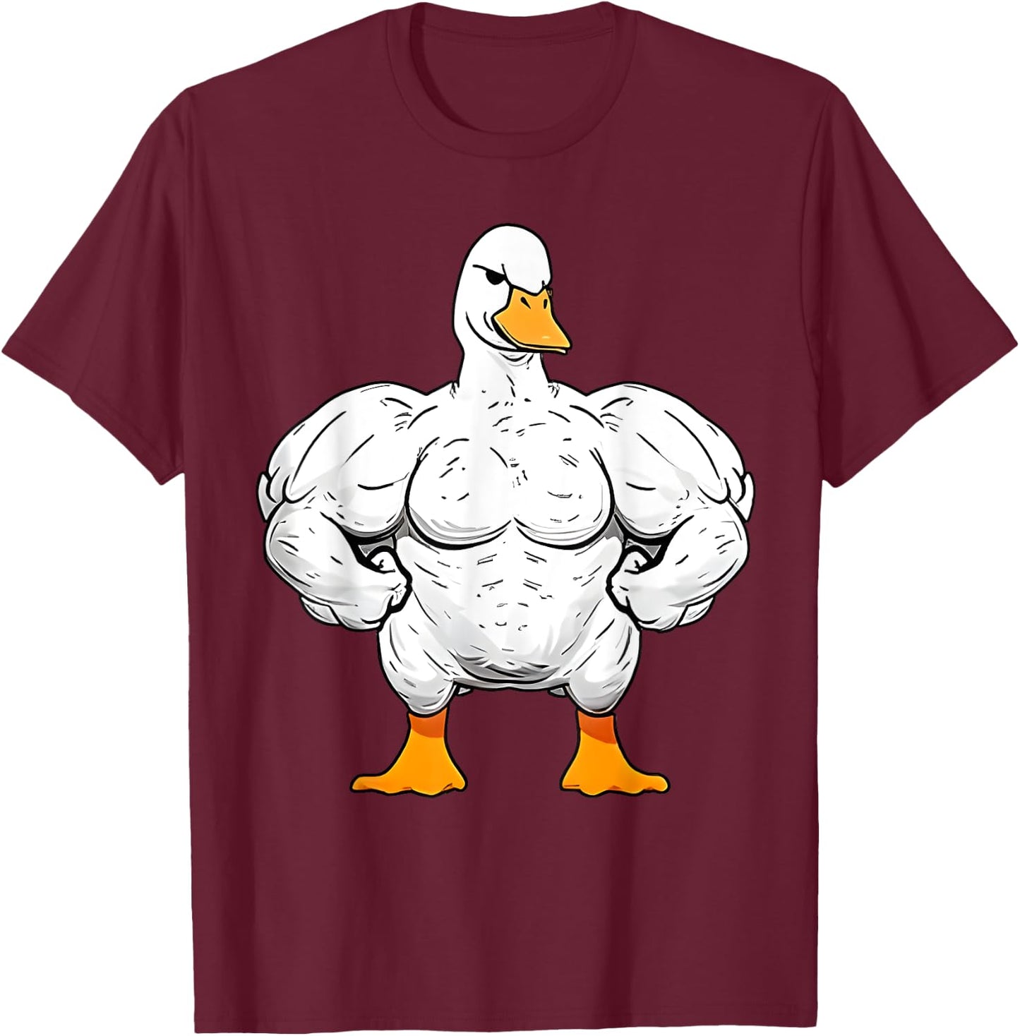 Strong Duck Gym Outfits Gym Lover Quackin Duck Weightlifting T-Shirt - T-Shirt | Maroon