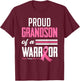 Proud Grandson Of A Warrior Grandma Breast Cancer Awareness T-Shirt - T-Shirt | Maroon