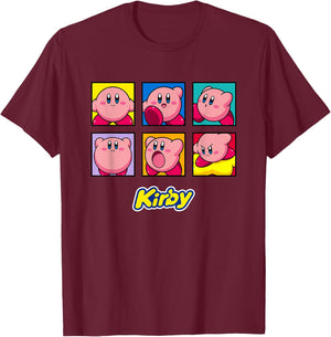 Kirby Emotions Color Portrait Box Ups T-Shirt - T-Shirt | Maroon