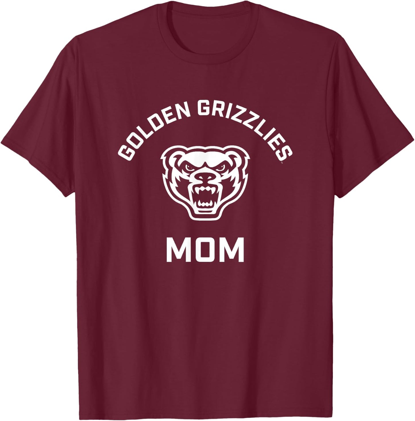 Oakland University Golden Grizzlies Arched Mom T-Shirt - T-Shirt | Maroon
