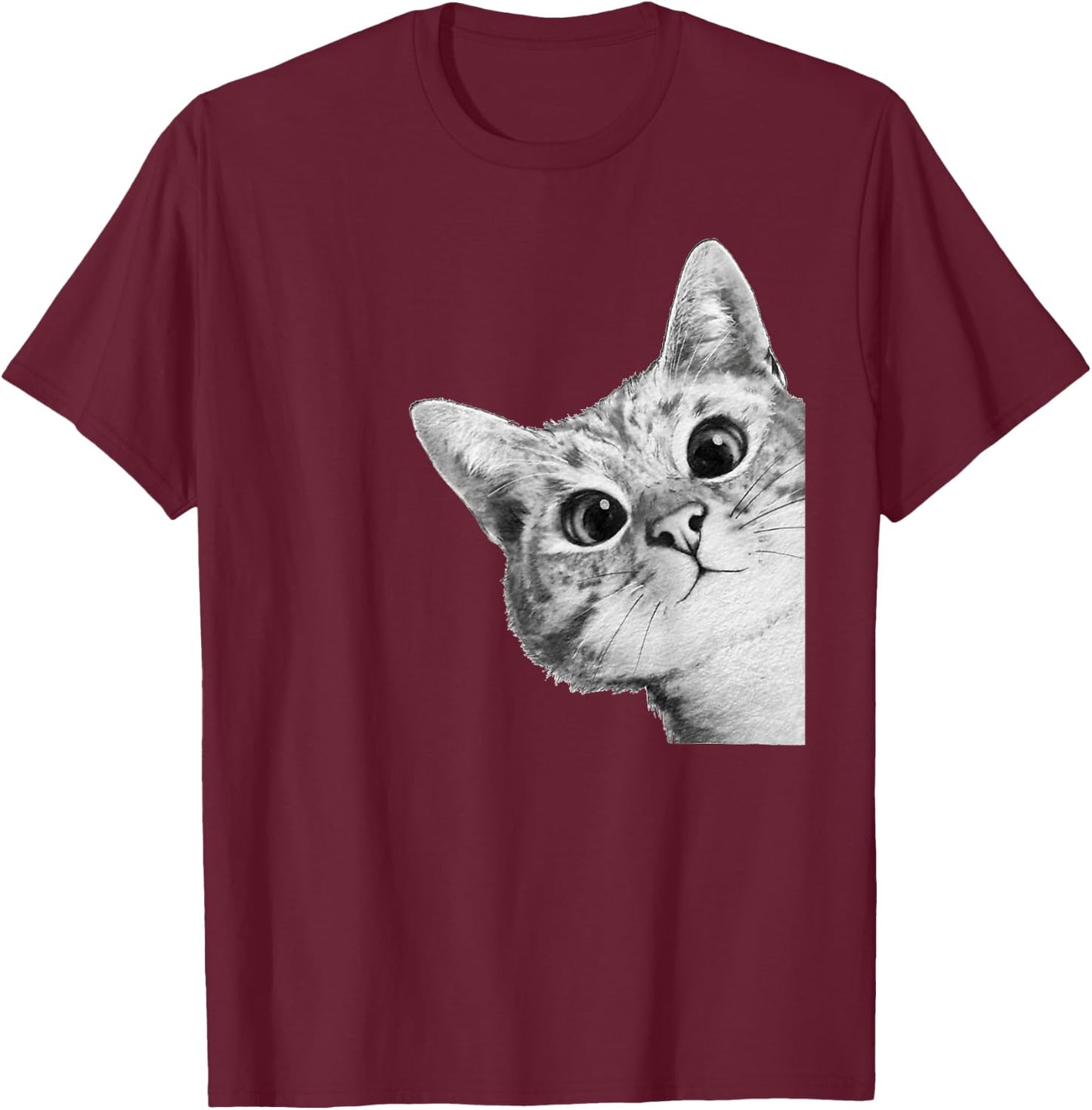 Cute Adorable Kitty Cat Women Girls Kids T-Shirt - T-Shirt | Maroon