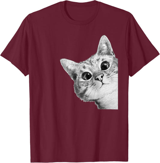 Cute Adorable Kitty Cat Women Girls Kids T-Shirt - T-Shirt | Maroon