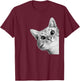 Cute Adorable Kitty Cat Women Girls Kids T-Shirt - T-Shirt | Maroon