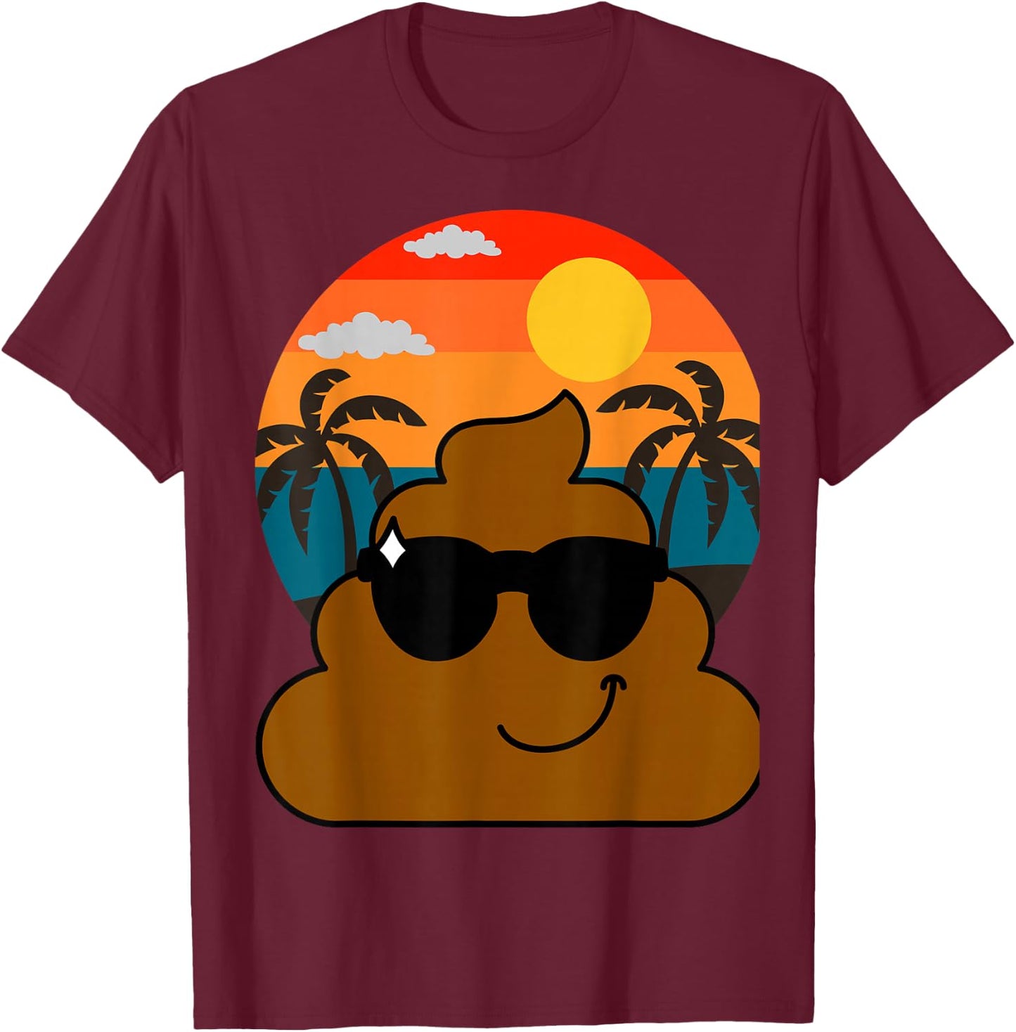POOP EMOTICON Birthday party favors Poo for Kids T-Shirt - T-Shirt | Maroon