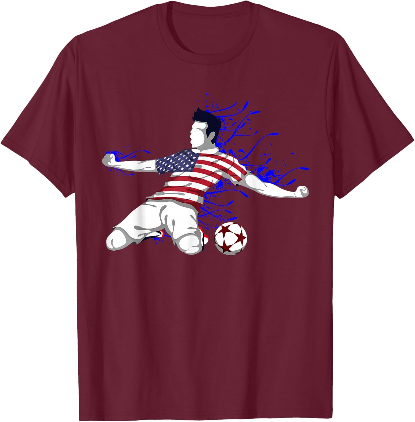 America National Soccer Team Jersey United States Football T-Shirt - T-Shirt | Maroon