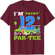 I'm 12 Let's Par- Birthday Golf 12th Party Sport Kids T-Shirt - T-Shirt | Maroon