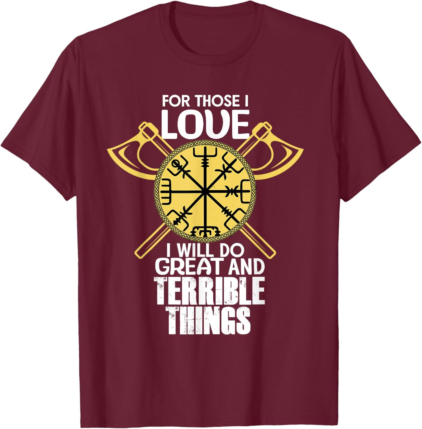 Viking Warrior Scandinavia Nordic Mythology Gift T-Shirt - T-Shirt | Maroon