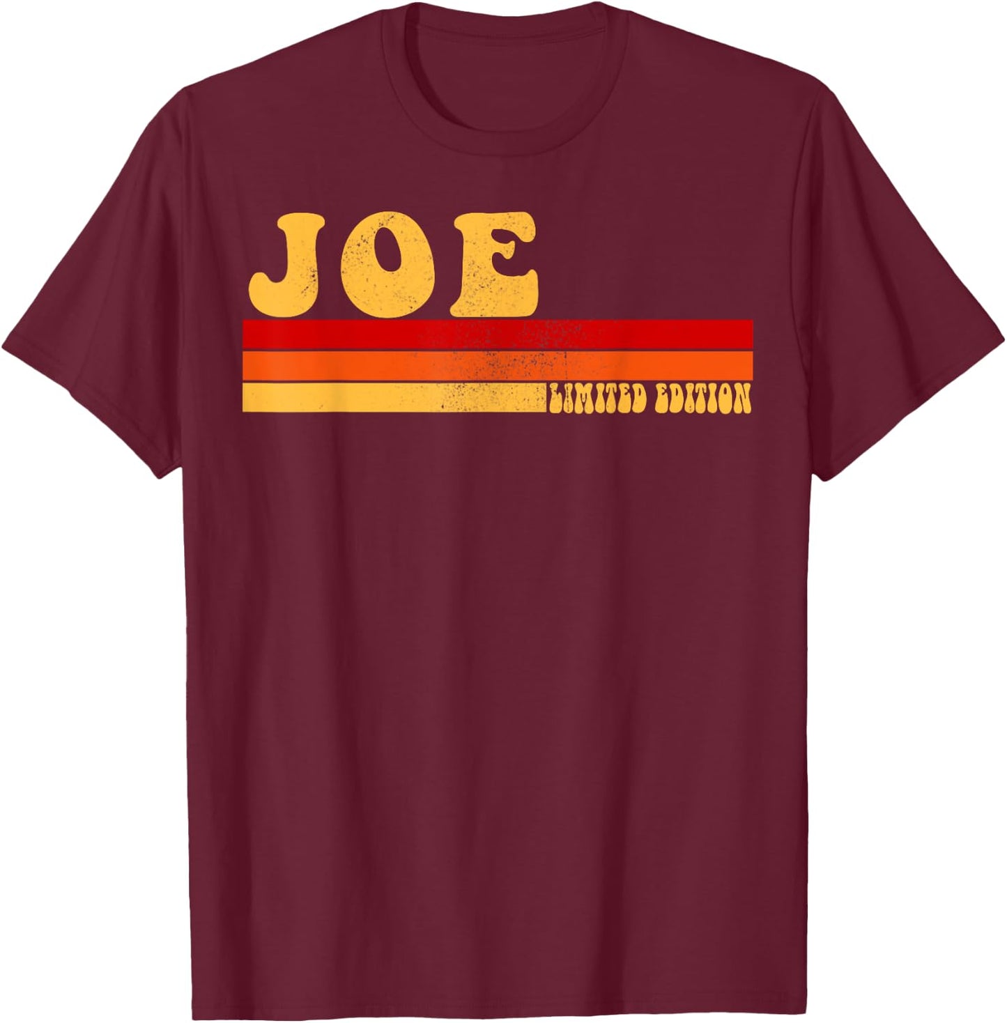 JOE Name Personalized Idea Men Retro Vintage JOE T-Shirt - T-Shirt | Maroon