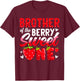 Brother Of The Berry Sweet One Strawberry 1st Birthday T-Shirt - T-Shirt | Maroon