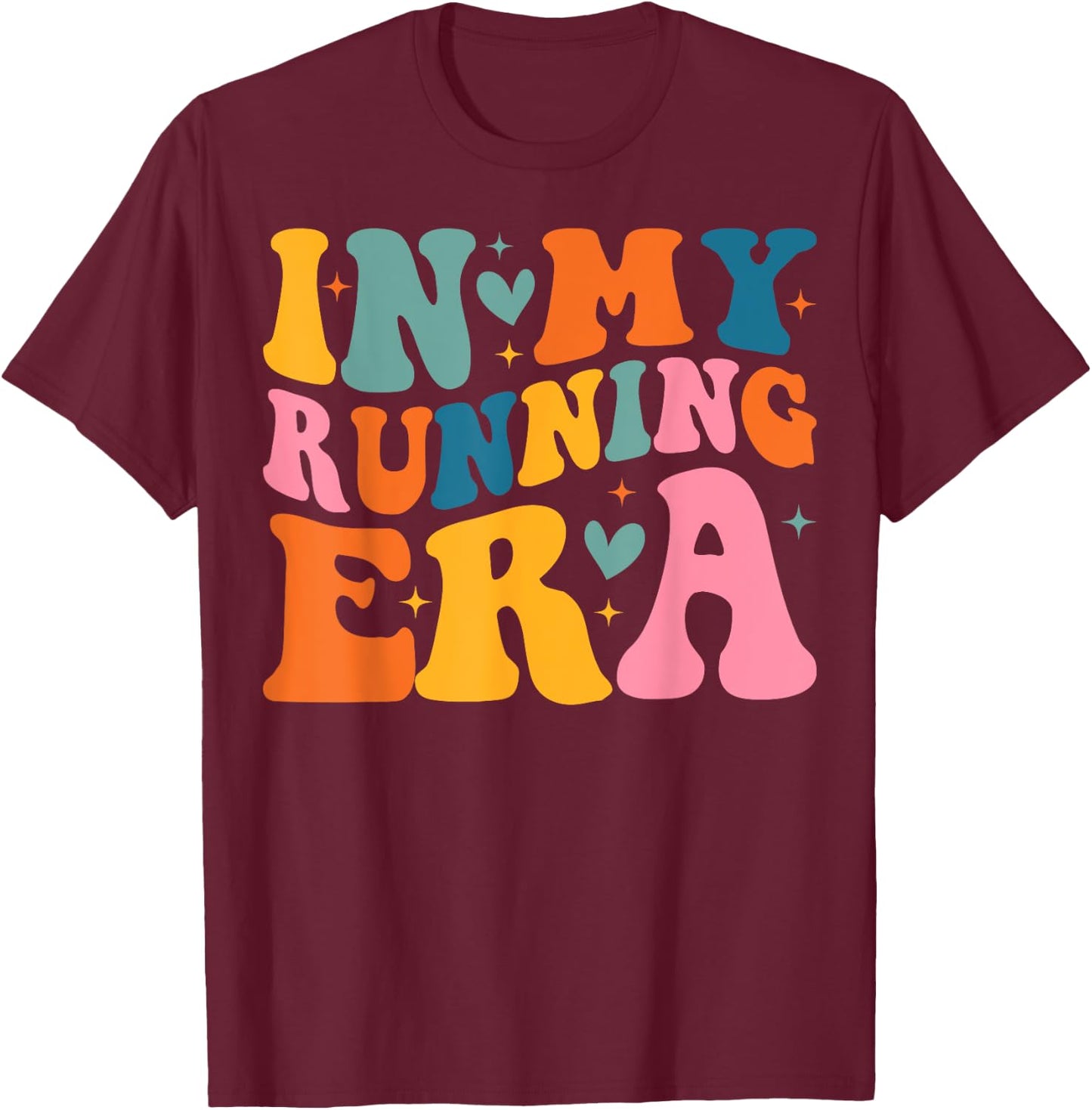 Groovy In My Running Era Runner T-Shirt - T-Shirt | Maroon