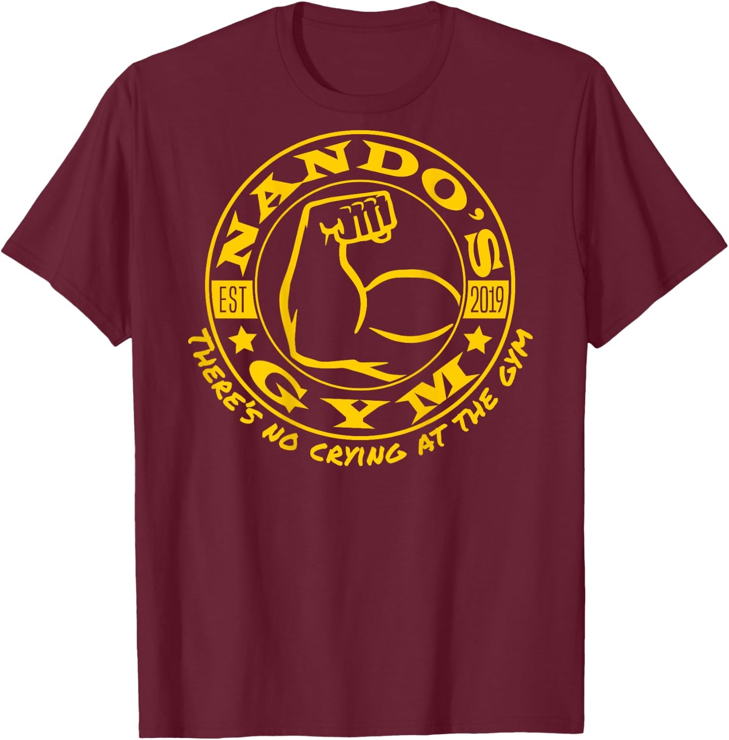 Nando's Gym - Back Only - Ng003 T-Shirt - T-Shirt | Maroon