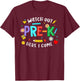 Watch Out Pre K Here I Come Pre K Back To School Teacher Kid T-Shirt - T-Shirt | Maroon