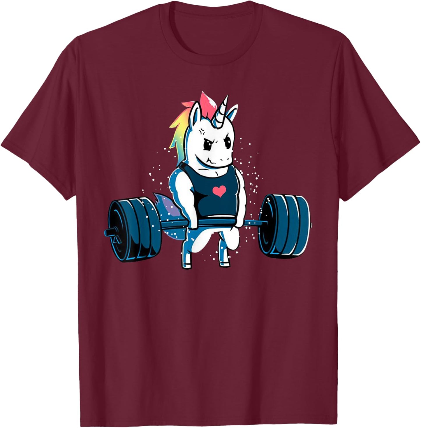 Unicorn Powerlifting Weightlifting Deadlifting Gym Lovers T-Shirt - T-Shirt | Maroon