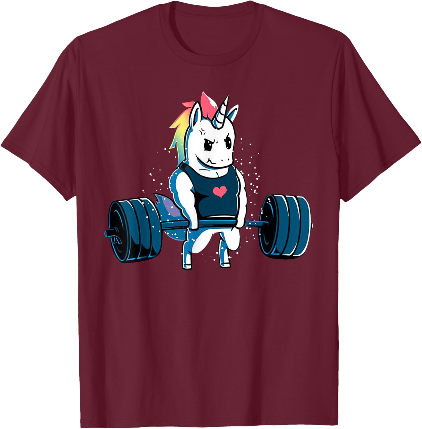 Unicorn Powerlifting Weightlifting Deadlifting Gym Lovers T-Shirt - T-Shirt | Maroon