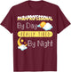 Paraprofessional By Day Really Tired By Night PARA Teacher T-Shirt - T-Shirt | Maroon