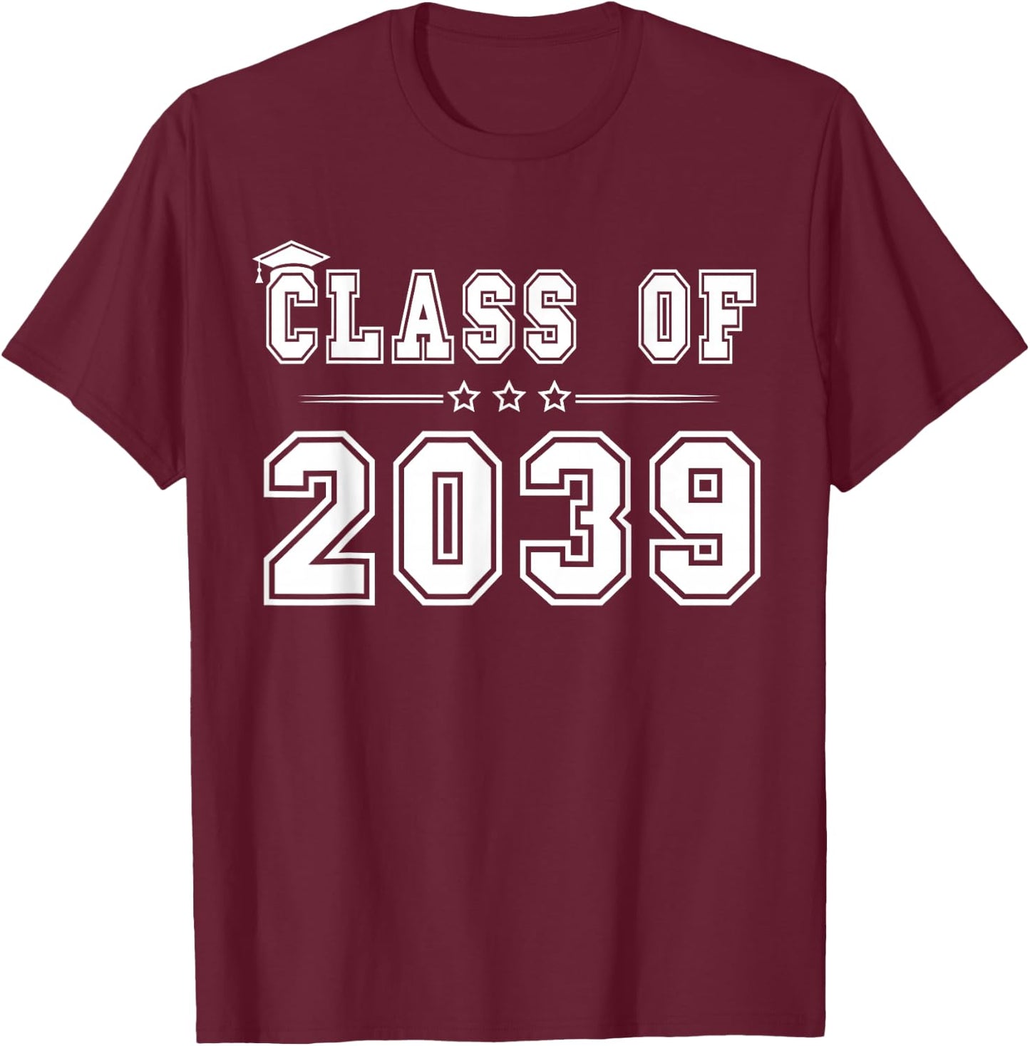 Class of 2039 Grow With Me Graduation First Day Of School T-Shirt - T-Shirt | Maroon
