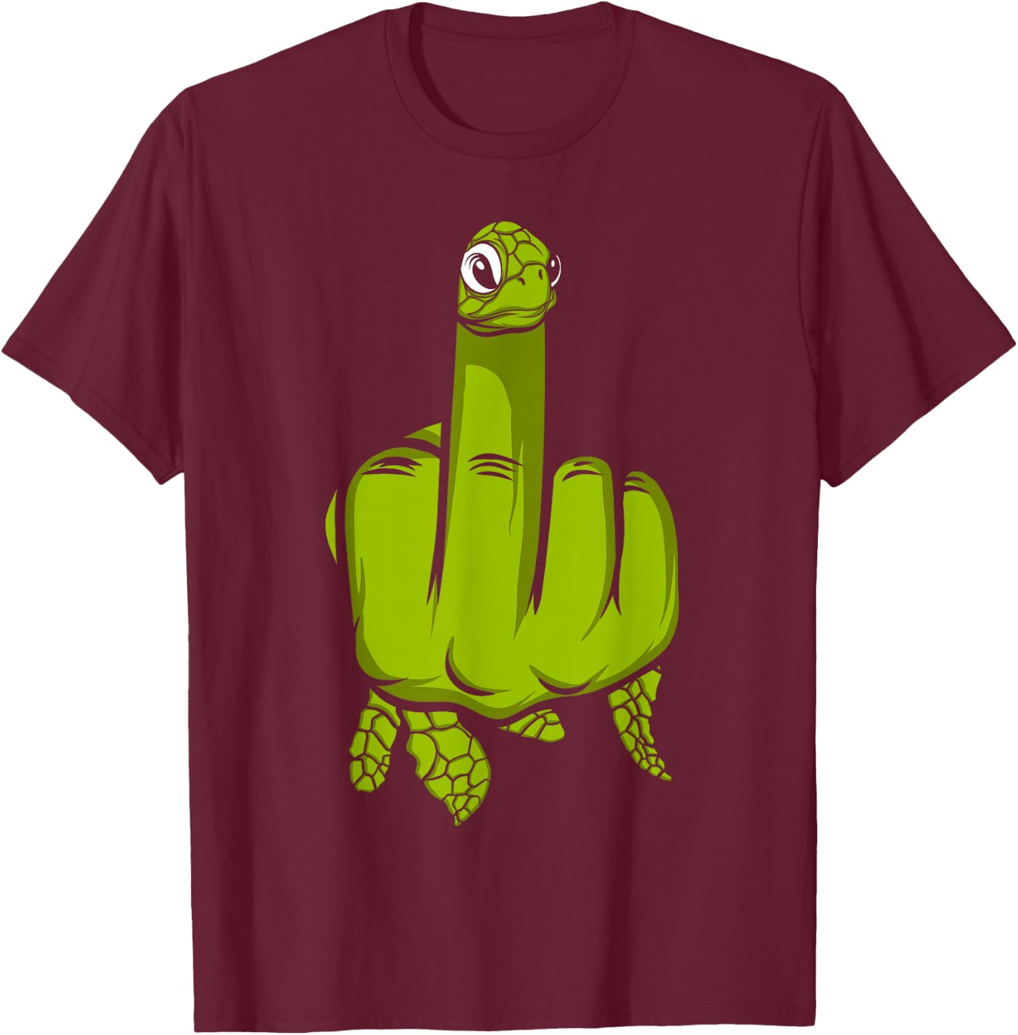 Middle Finger Turtle T-Shirt - T-Shirt | Maroon