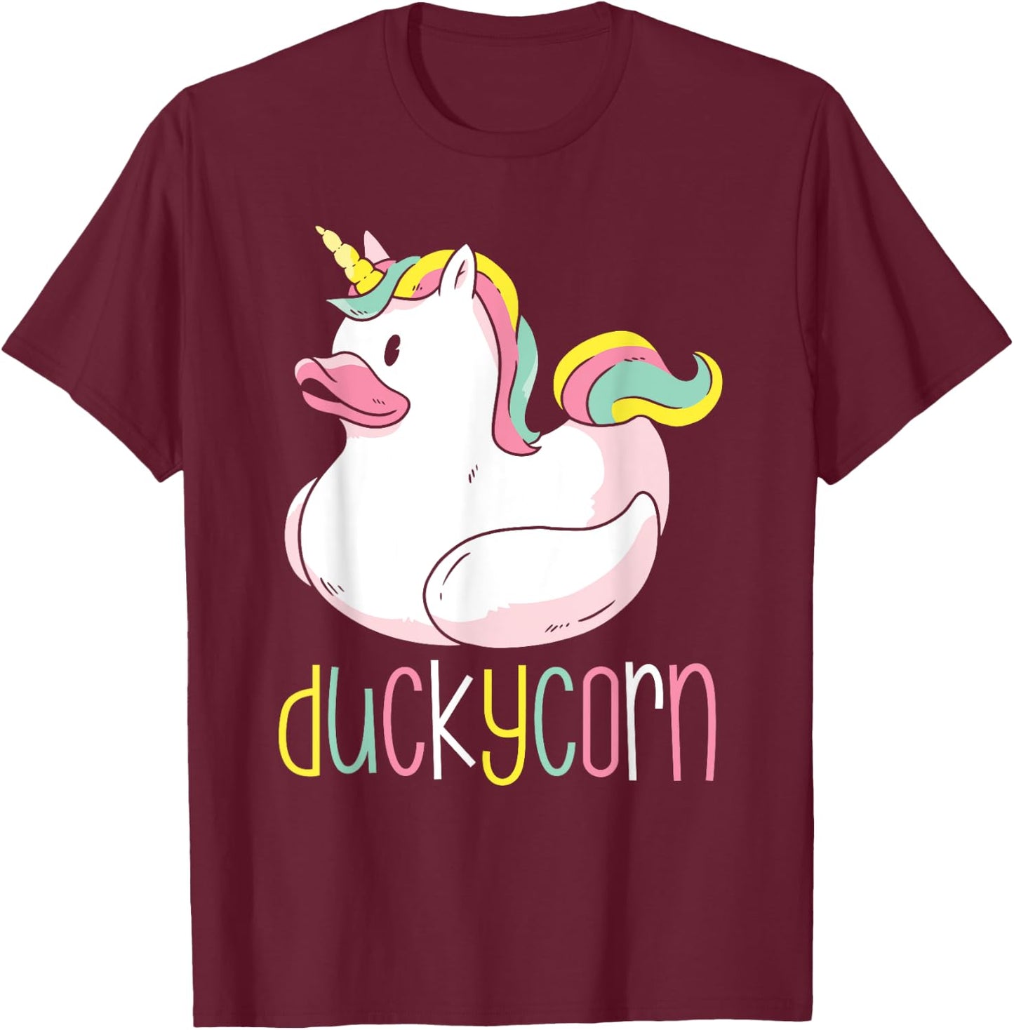 Duck Unicorn - Duckycorn Women Girls Unicorn Rubber Duck T-Shirt - T-Shirt | Maroon