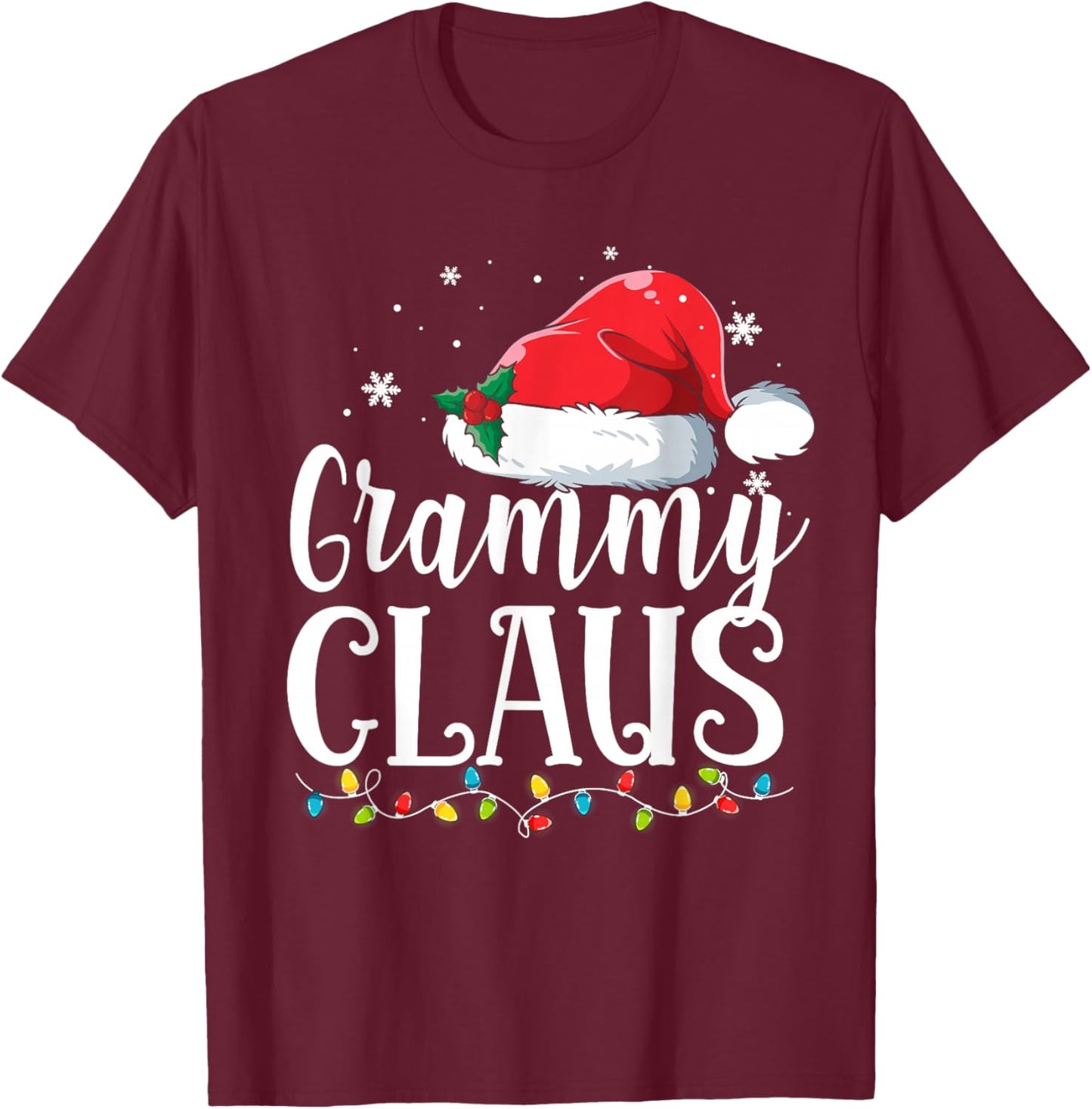 Grammy Claus Christmas Family Matching Pajamas Funny Xmas T-Shirt - T-Shirt | Maroon