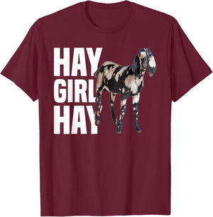 Nubian Goat - Hay Girl Nubian Goat Mom T-Shirt - T-Shirt | Maroon