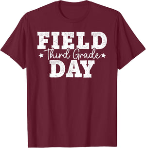 3rd Grade Field Day 2024 Third Grade School Teacher Student T-Shirt - T-Shirt | Maroon