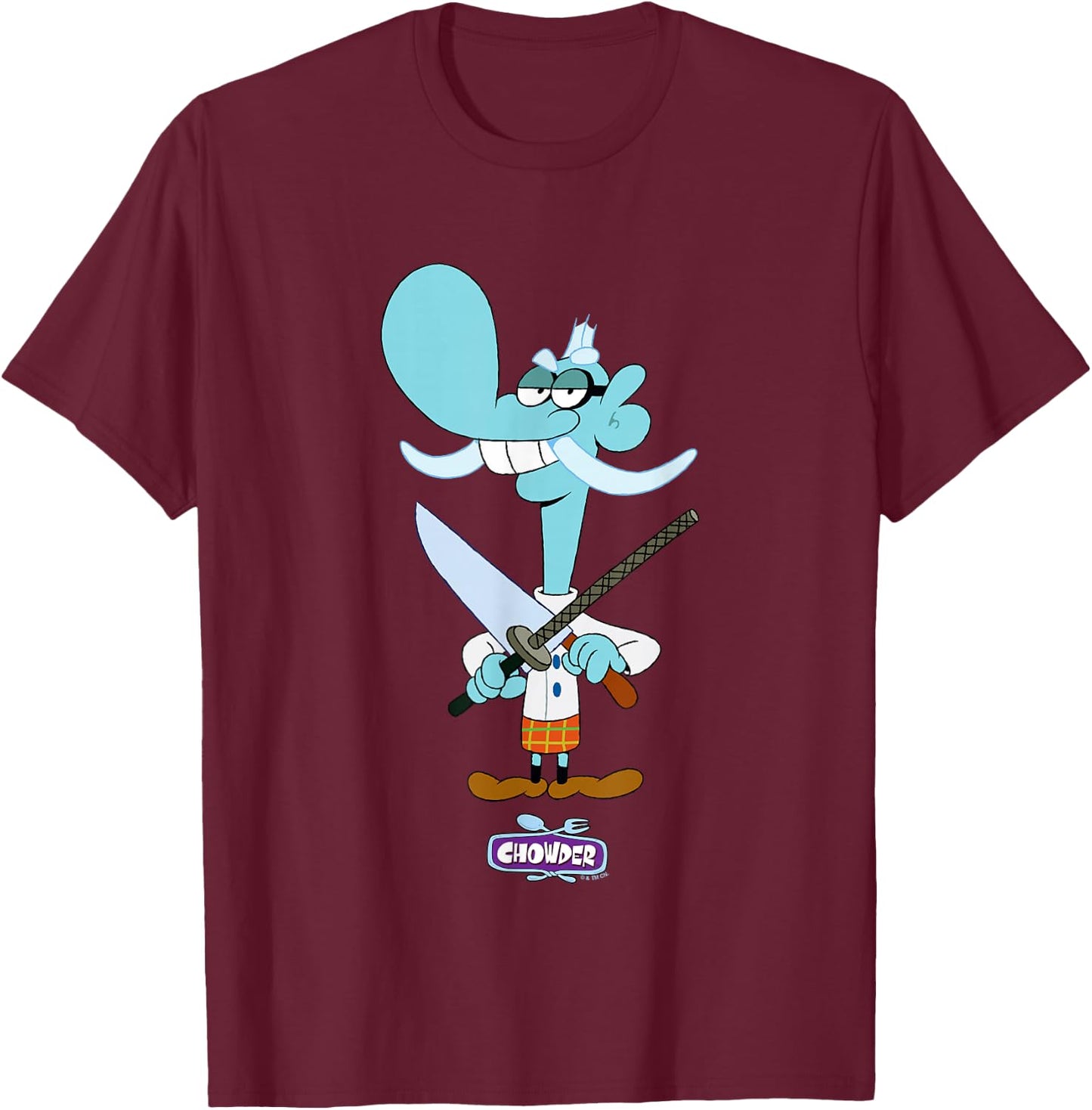 Chowder Mung Daal Sharpening A Knife Serious Face T-Shirt - T-Shirt | Maroon