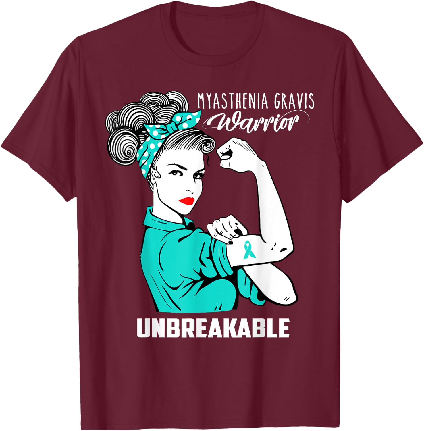 Myasthenia Gravis Warrior Unbreakable Shirt Awareness Gift T-Shirt - T-Shirt | Maroon