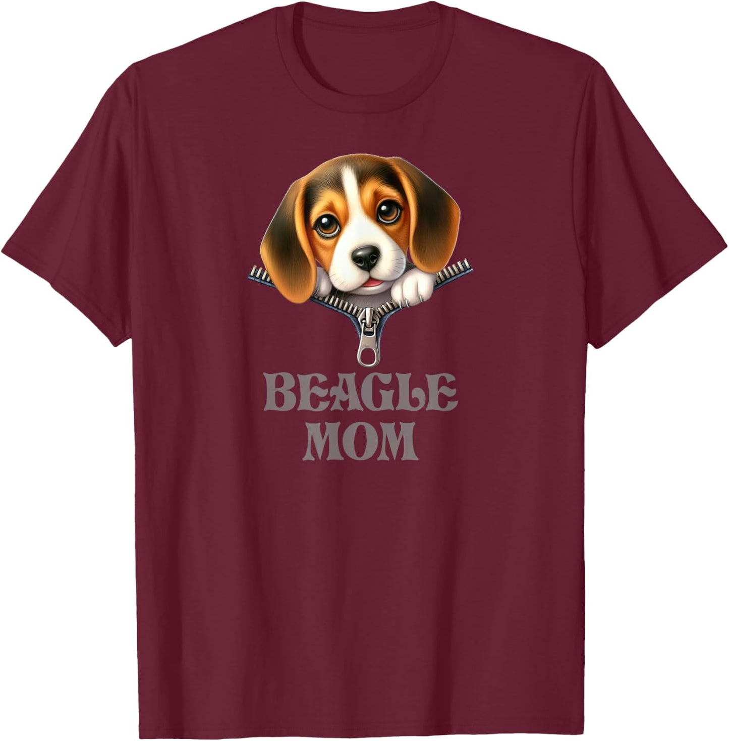 Beagle Mom T-Shirt - T-Shirt | Maroon