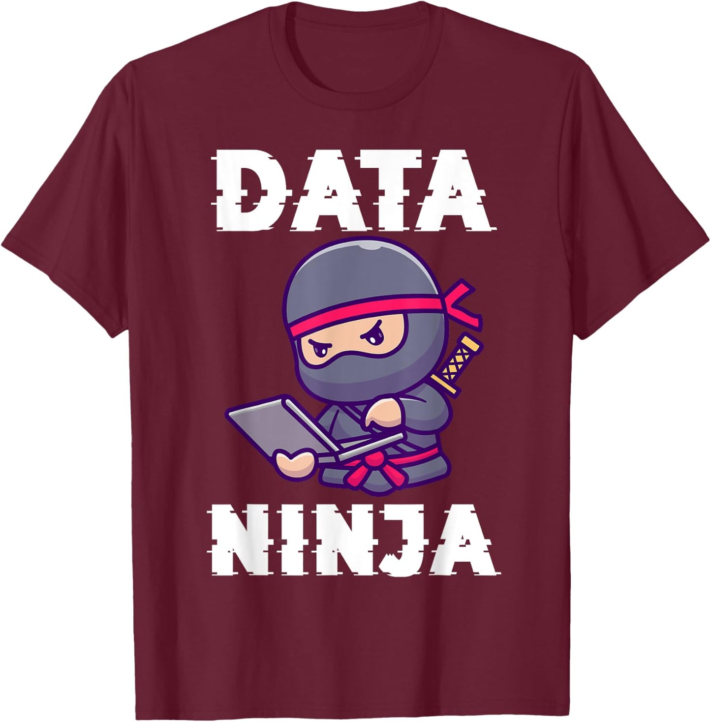 Data Ninja Computer Programmer Ninja Lover T-Shirt - T-Shirt | Maroon