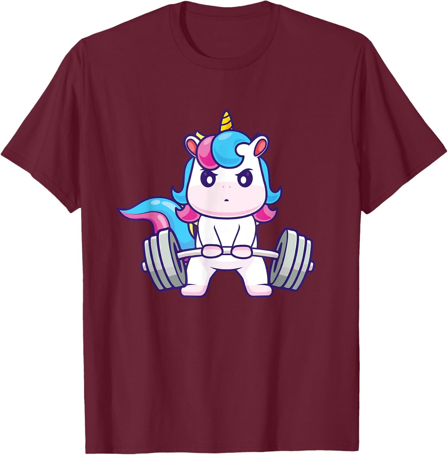Funny Gym Shirts Deadlifting Unicorn - Workout Gym Weightlifting Bodybuilding , Small, Black T-Shirt - T-Shirt | Maroon