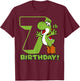 Super Mario Yoshi 7th Birthday Action Portrait T-Shirt - T-Shirt | Maroon