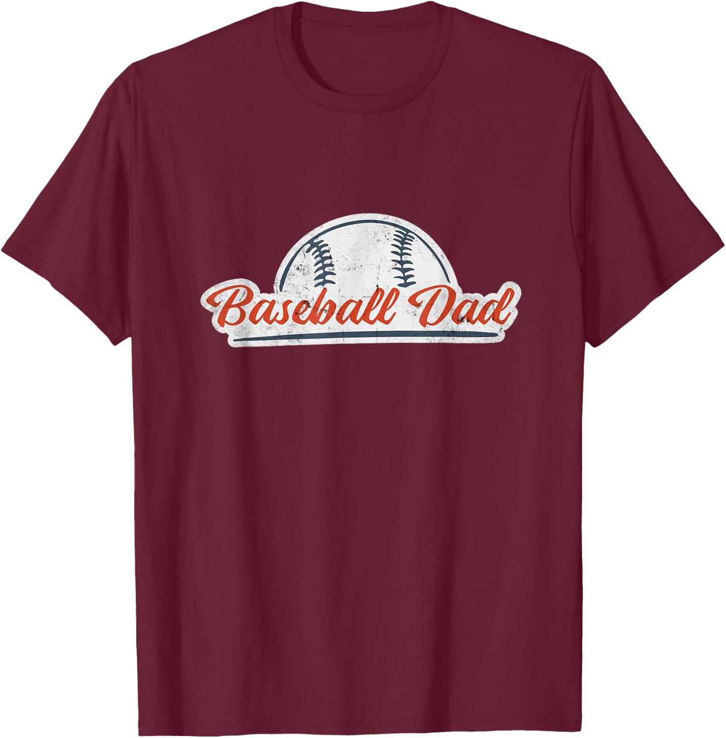 Baseball Dad Cool Simple Vintage Look Sports Graphic T-Shirt - T-Shirt | Maroon