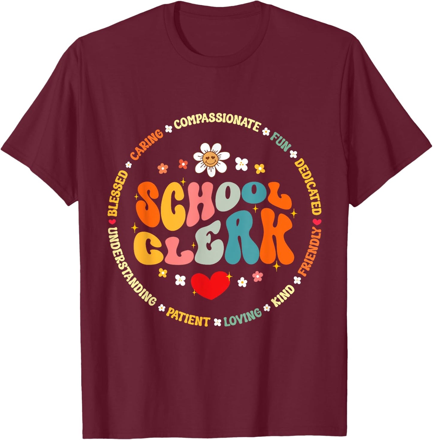 Attendance School Clerk Appreciation Week Back to School T-Shirt - T-Shirt | Maroon