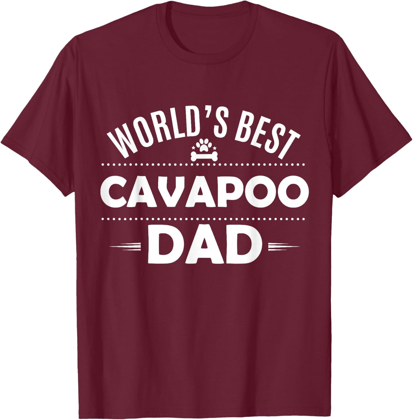 World's Best Cavapoo Dad T Shirt - Cavoodle Dog Owner T-Shirt - T-Shirt | Maroon