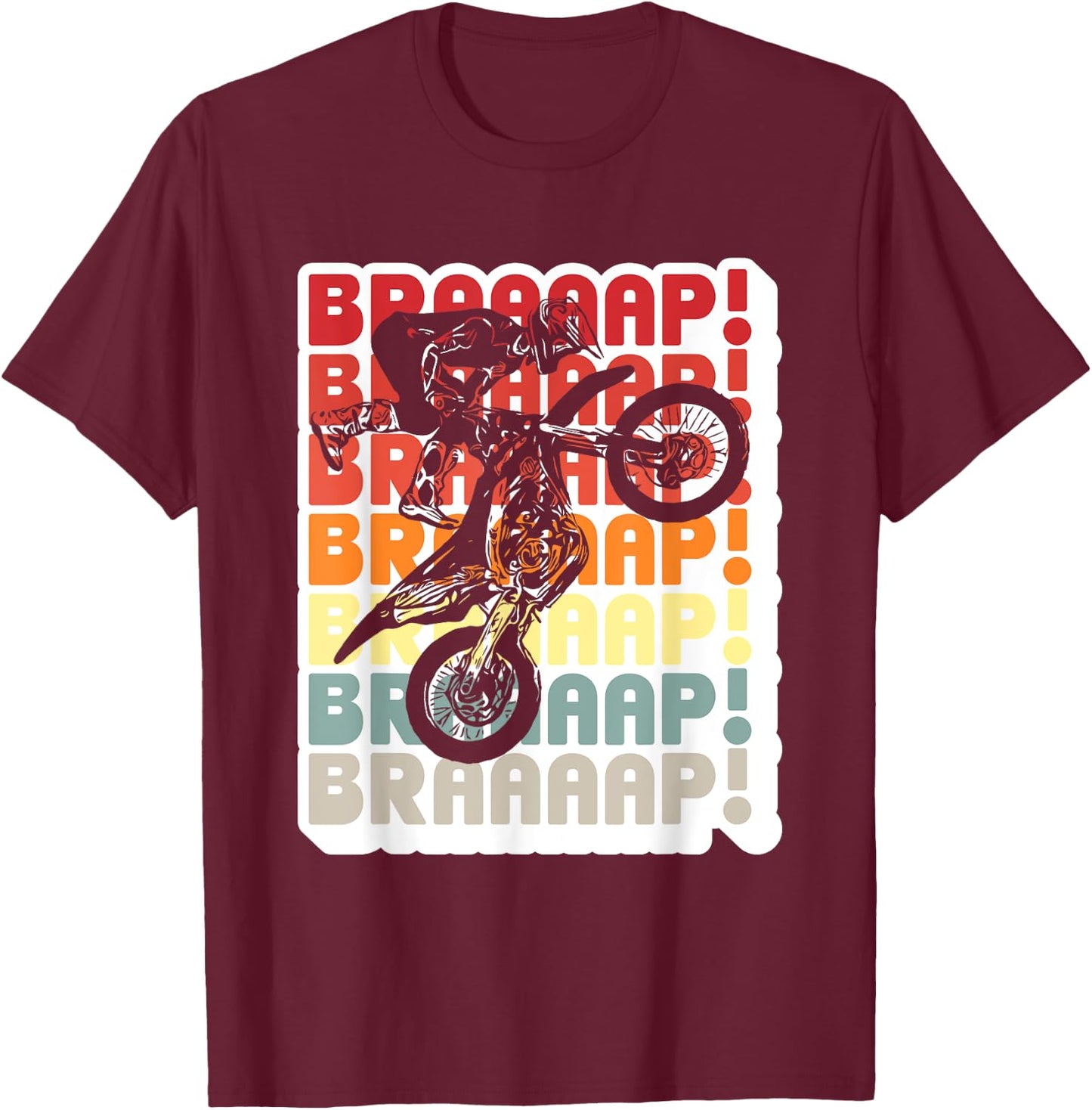 Brraaap Motocross - Dirt Bike T-Shirt - T-Shirt | Maroon