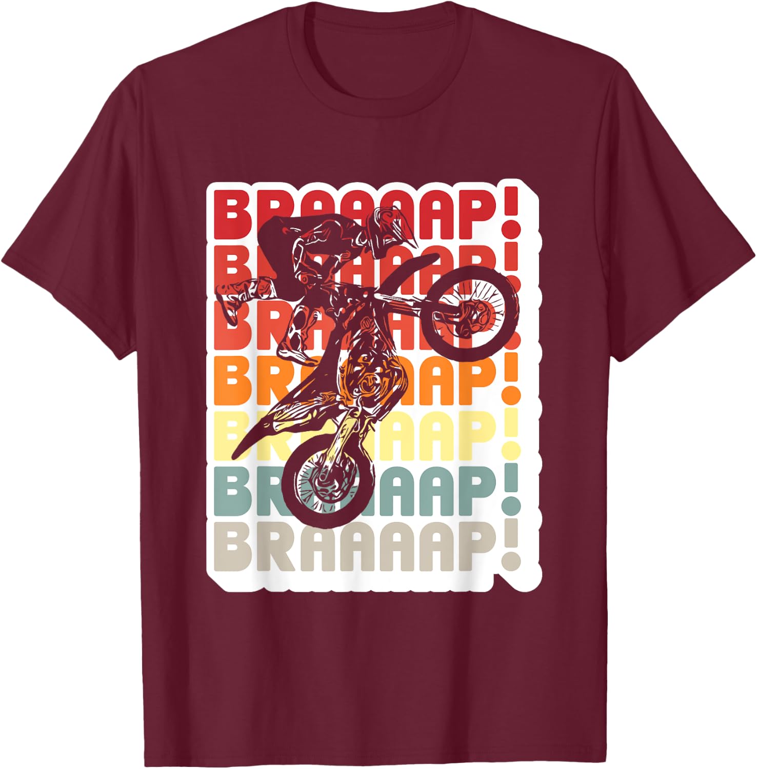 Brraaap Motocross - Dirt Bike T-Shirt - T-Shirt | Maroon
