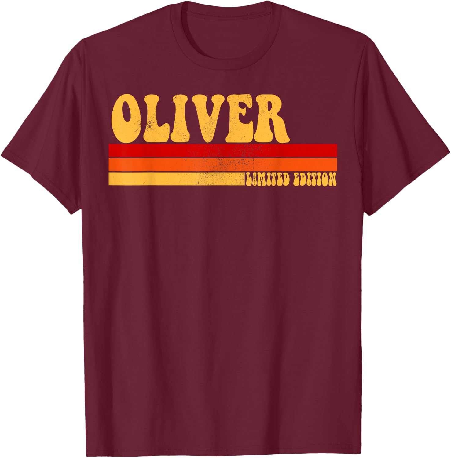 OLIVER Name Personalized Idea Men Retro Vintage OLIVER T-Shirt - T-Shirt | Maroon