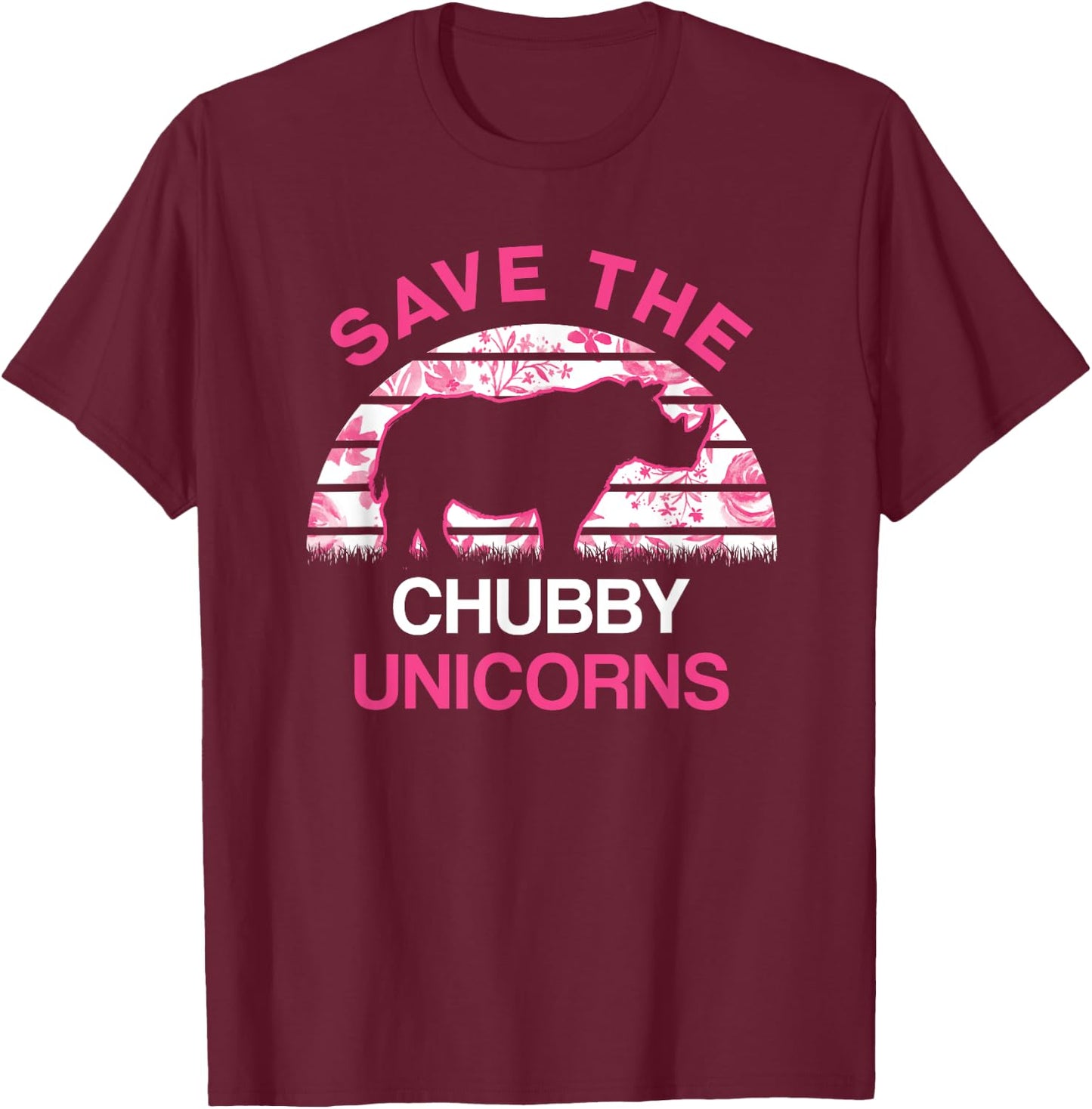 Save The Chubby Unicorns T-Shirt - T-Shirt | Maroon