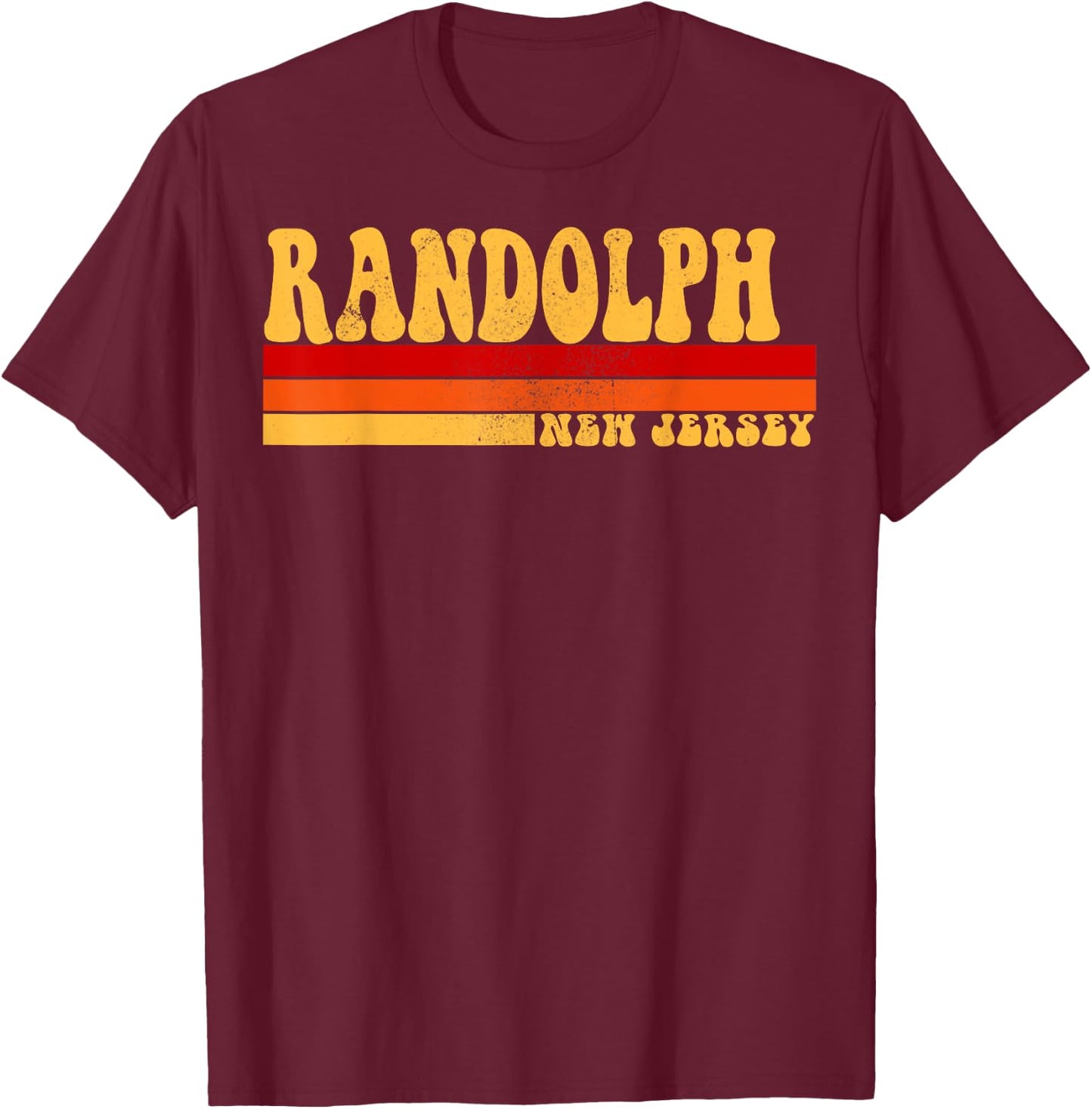 RANDOLPH New Jersey City Vintage Roots Retro Design 70s 80s T-Shirt - T-Shirt | Maroon