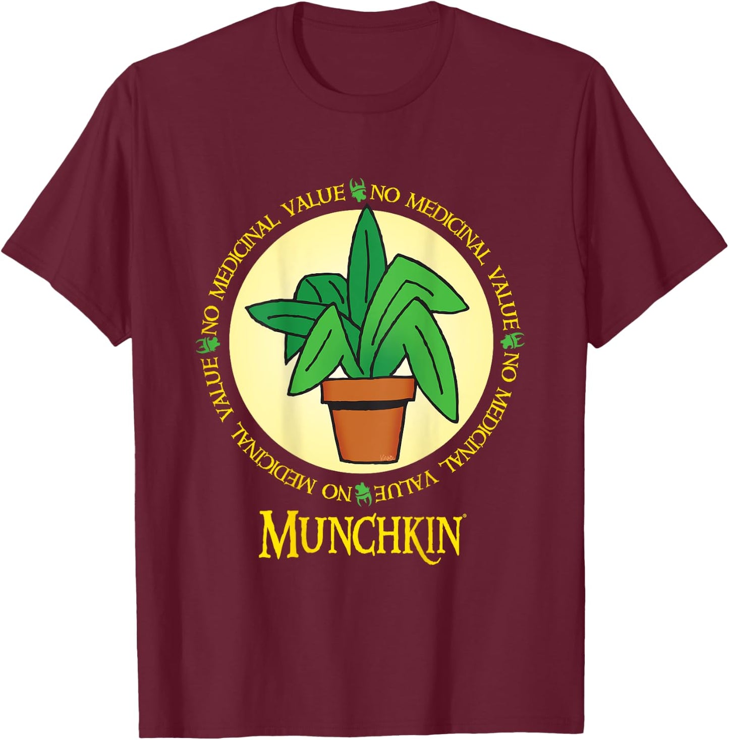 Munchkin Potted Plant T-Shirt - T-Shirt | Maroon