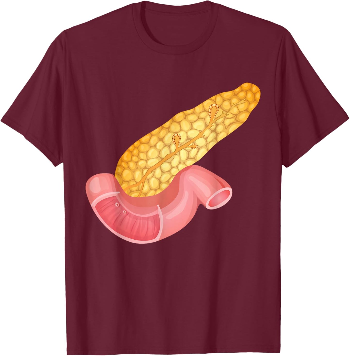Human Body Organs Anatomy Group Costumes - Pancreas Costume T-Shirt - T-Shirt | Maroon