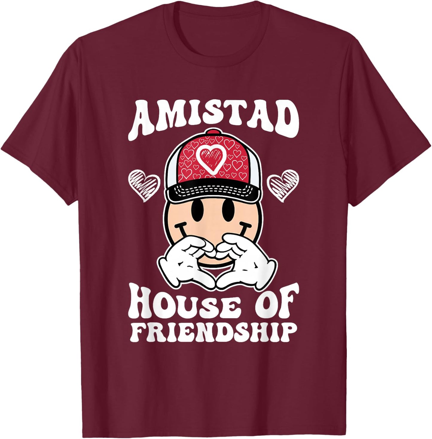 Amistad House Of Friendship Friendly School Spirit Kids T-Shirt - T-Shirt | Maroon